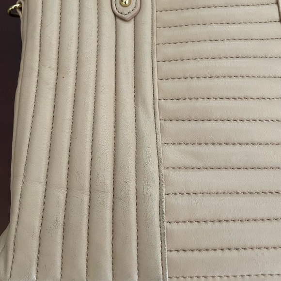 Belle Badgley Mischka tan leather crossbody purse - Picture 8 of 9